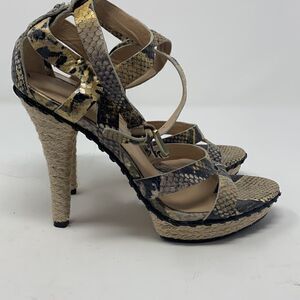 Via Spiga snake print jute heels Size 6m‎